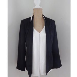Daniel Rainn Black Classic Blazer w/ White Collar